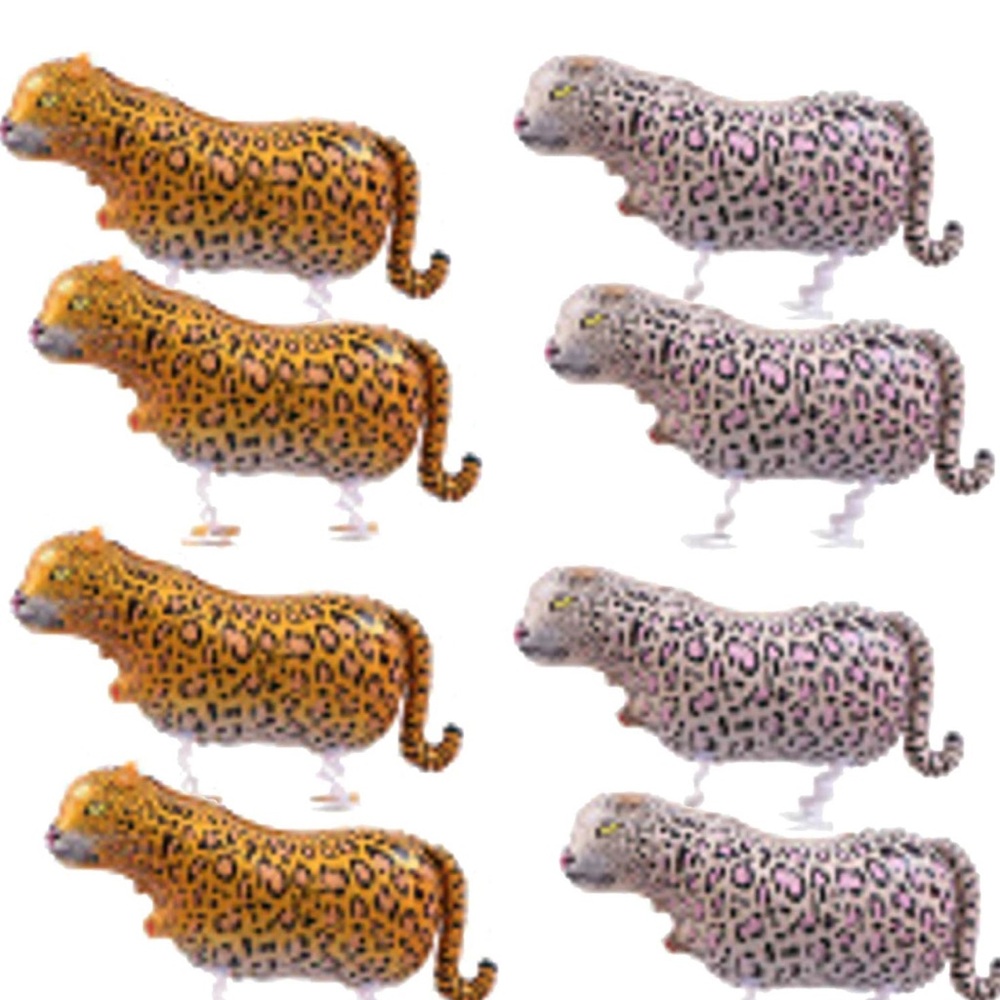 Walking Leopard Balloons Foil New in Packaging 8 Pieces 2 Colors Fun Party Decor